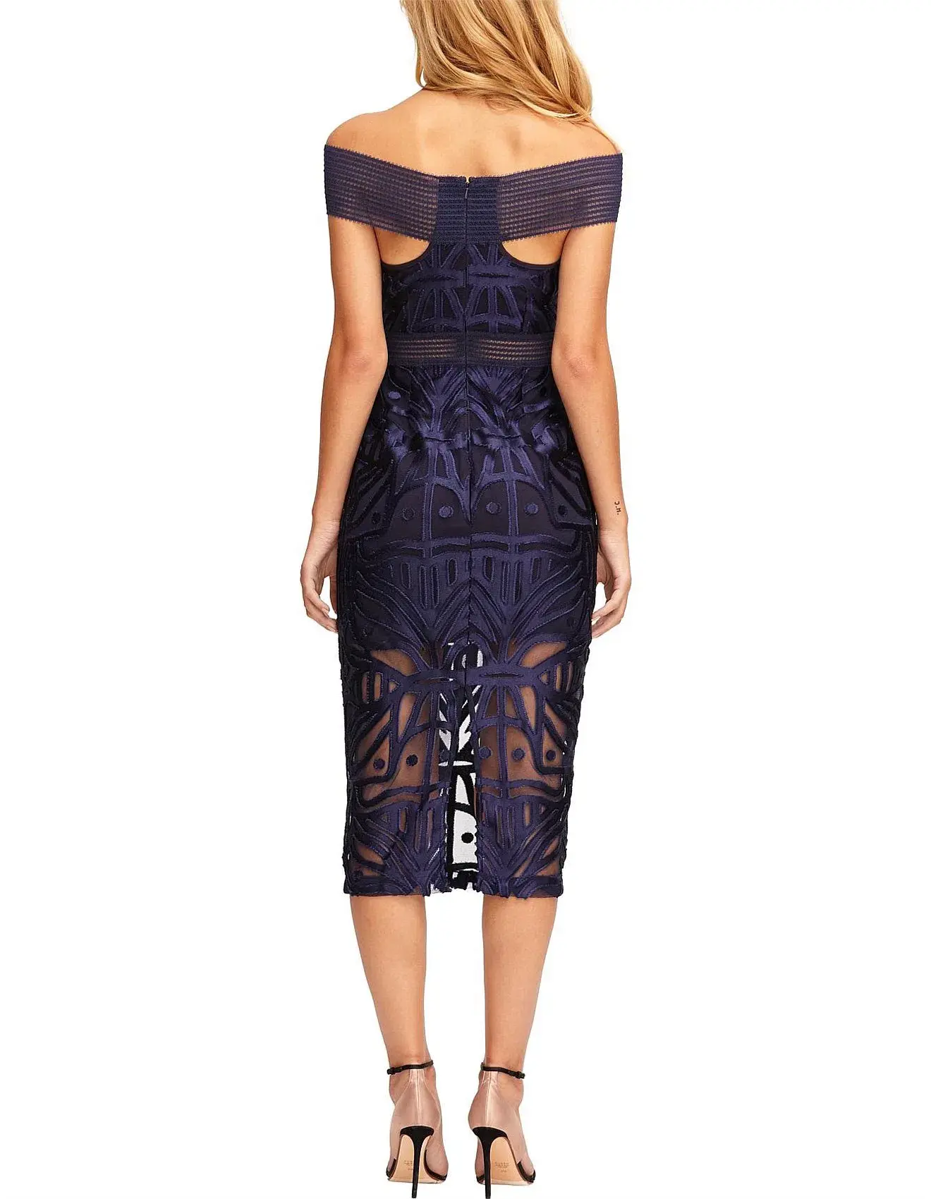 Alice McCall Lunar Eclipse Midi Cocktail Dress Navy Size 8 - Image 4
