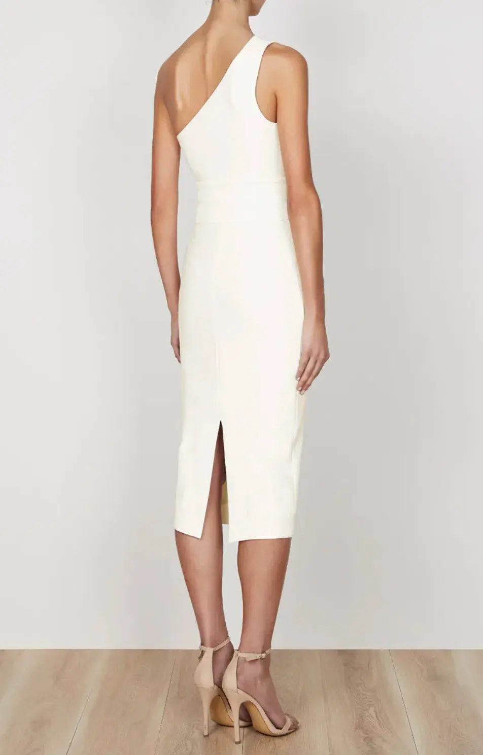 Shona Joy Lucy One Shoulder Midi Dress Ivory Size 10 - Image 5