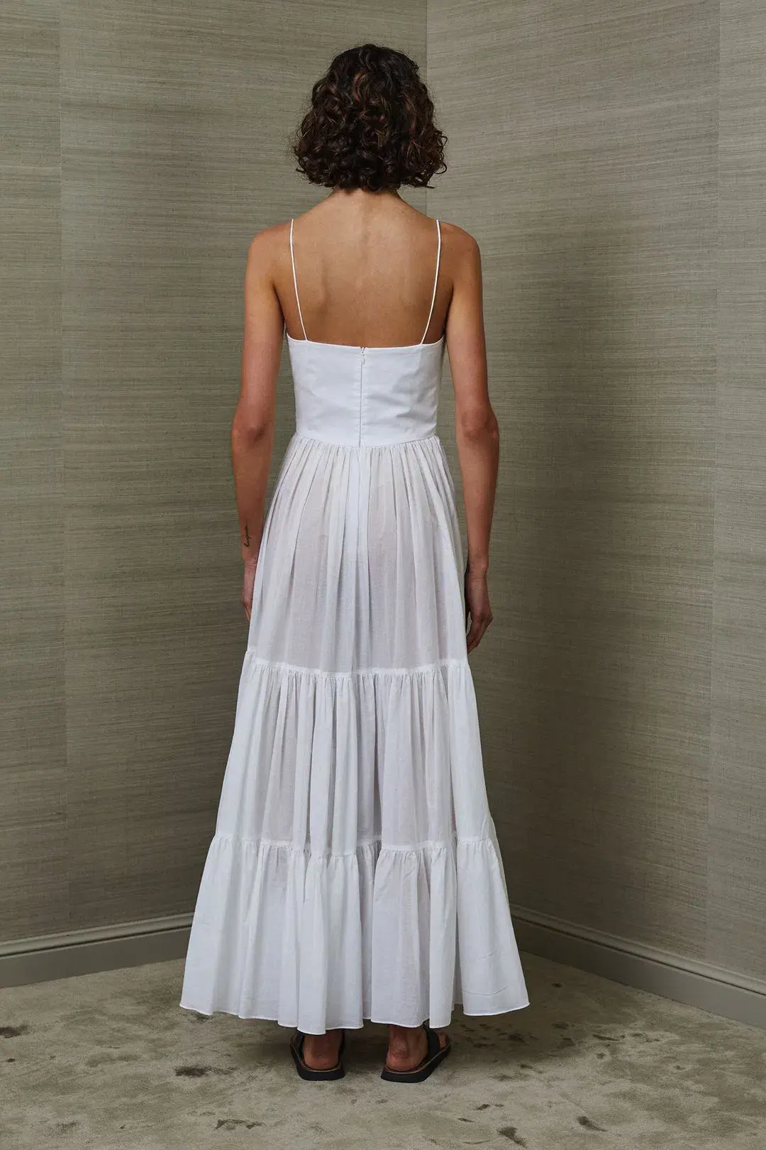 Bec and Bridge Miami Palm Tiered Maxi Dress in White Size 6 - Image 4