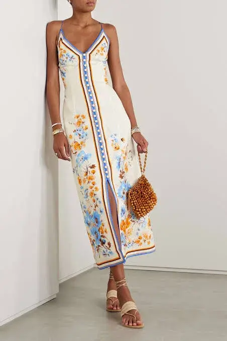 Zimmermann Halcyon Slip Dress Floral Print Size 0 / AU 8 - Image 6