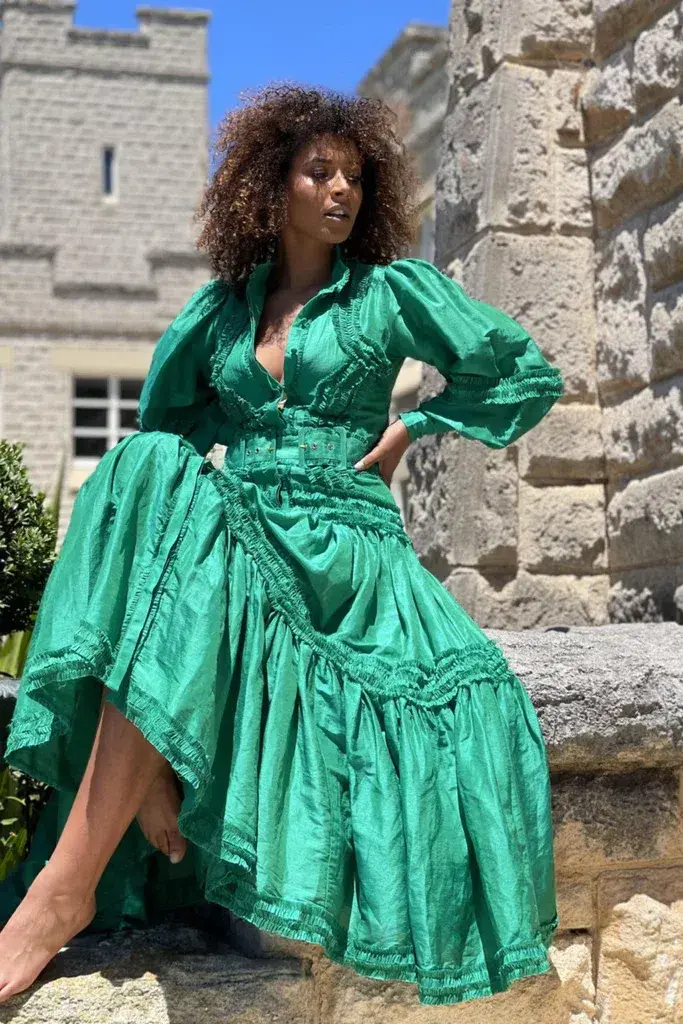 Mackenzie Mode Starlet Maxi Dress Green Size 8 - Image 2