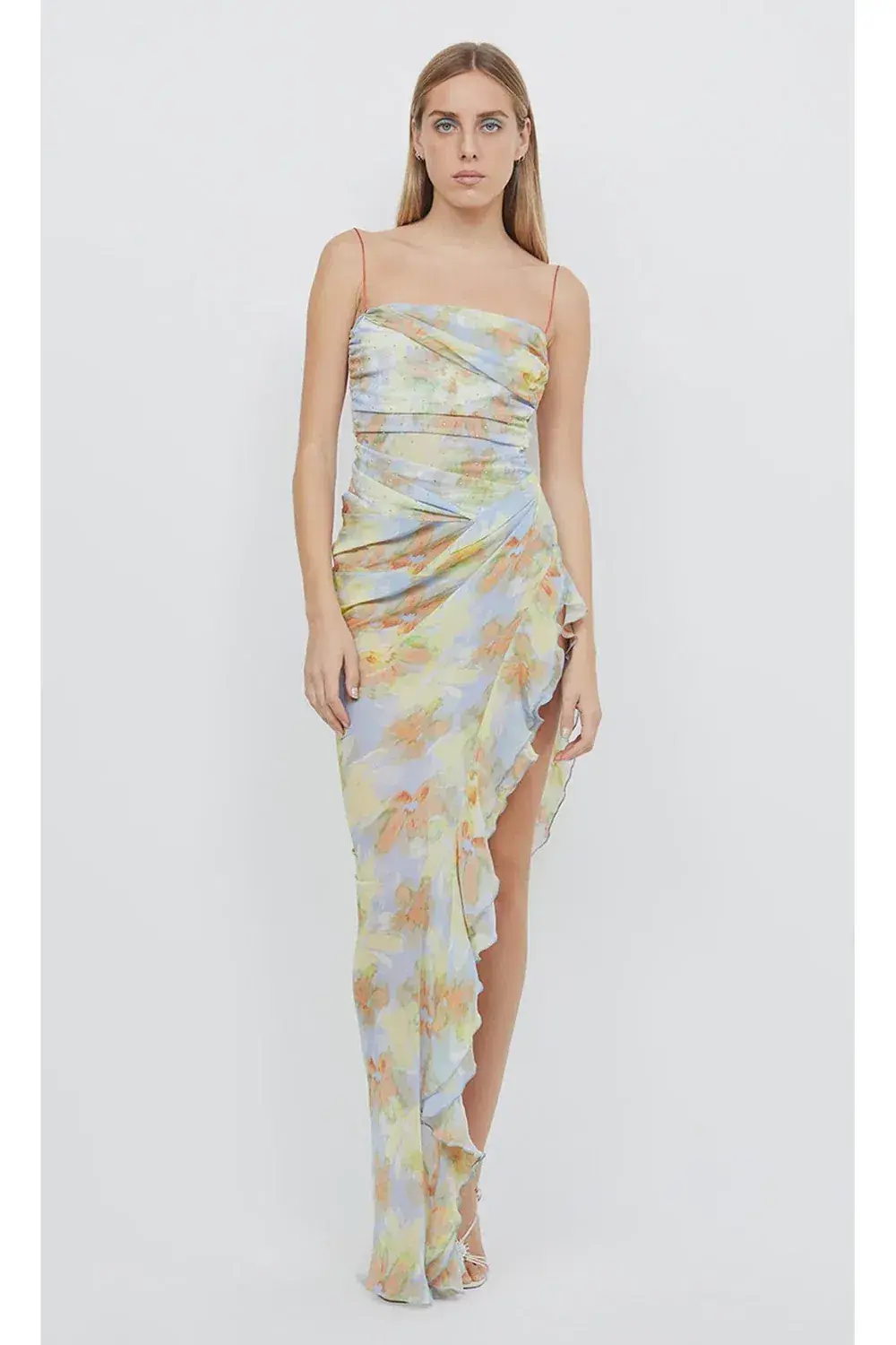 Bec & Bridge Zephy Asym Midi Dress Floral Size AU 8 - Image 3
