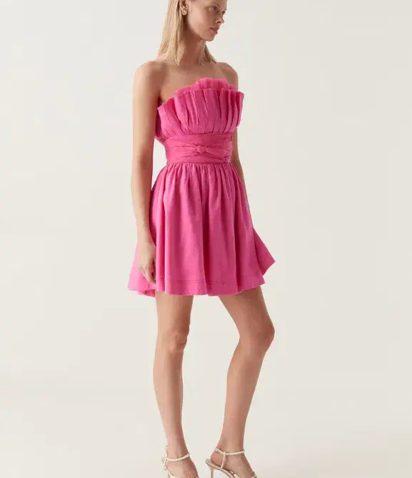 Aje Whisper Layered Mini Dress in Pink Size 6 - Image 2