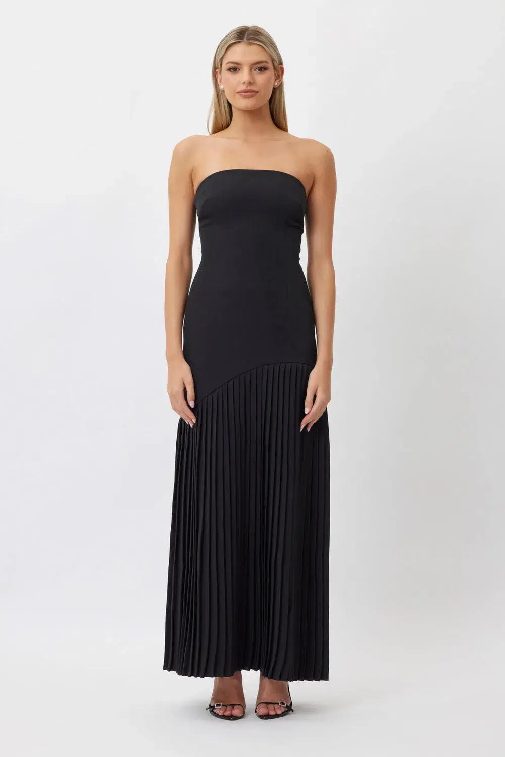 Bianca & Bridgett Mara Pleated Maxi Dress in Black Size 10 for rent on The Volte - main image