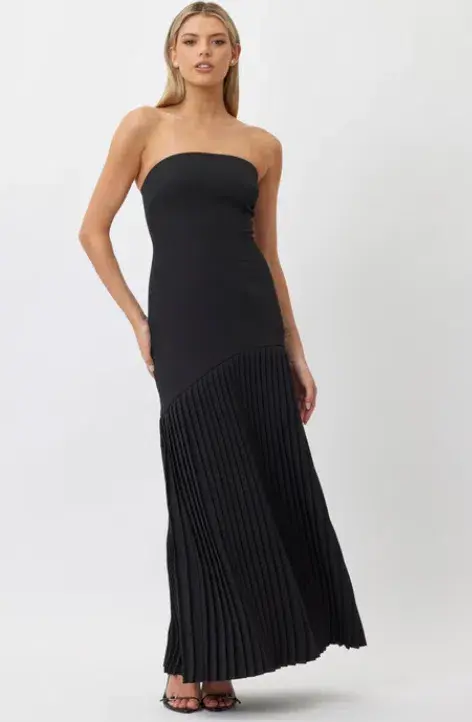 Bianca & Bridgett Mara Pleated Maxi Dress in Black Size 10 - Image 2