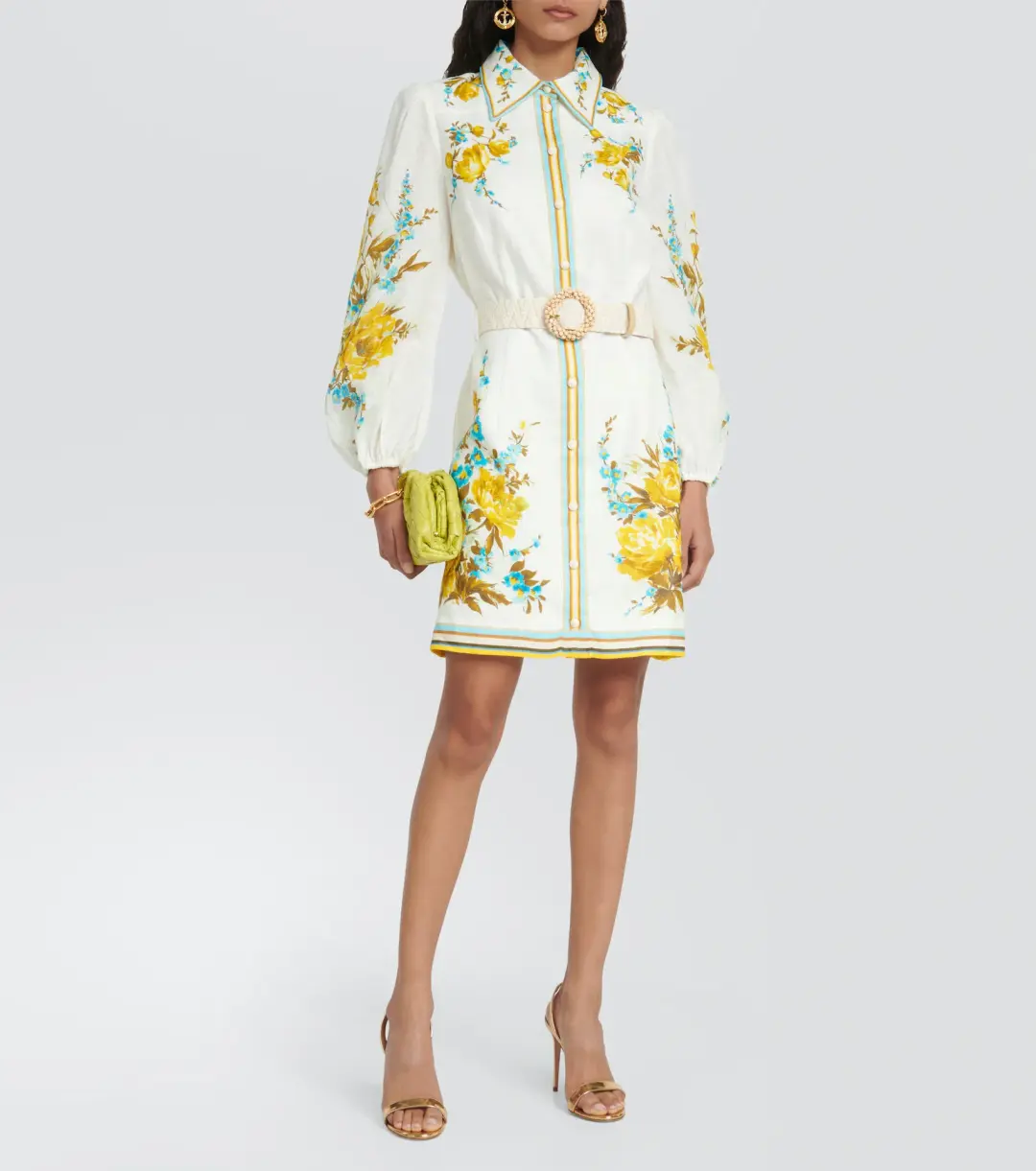 Zimmermann Halcyon Shirt Dress Floral Size 1 / AU 10 for rent on The Volte - main image