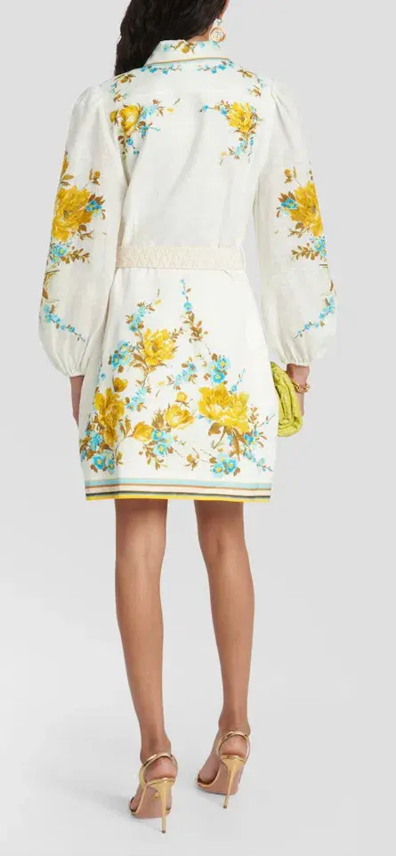 Zimmermann Halcyon Shirt Dress Floral Size 1 / AU 10 for rent on The Volte - main image