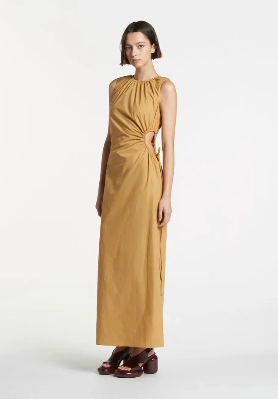 Sir the Label Dion Cut Out Maxi Dress Camel Size 6 - Image 2