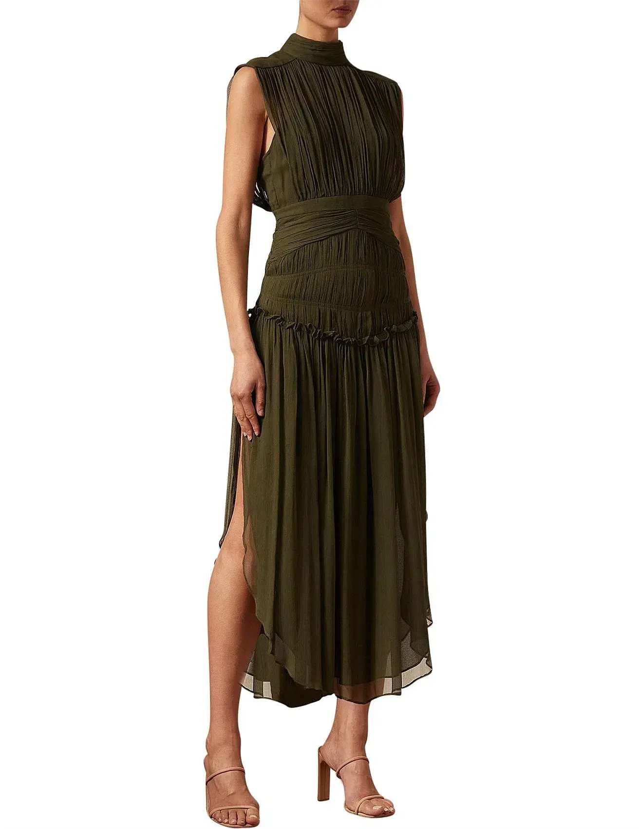 Shona Joy Safira Open Back Midi Dress Green Size 14 - Image 4