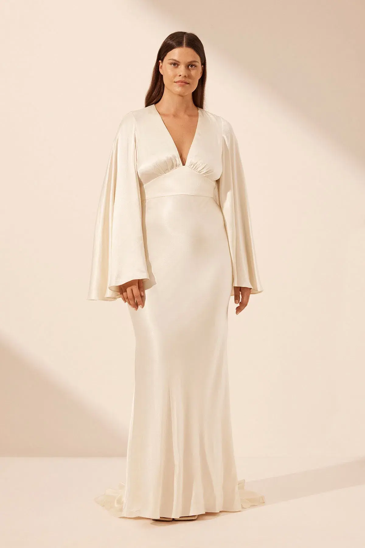 Shona Joy La Lune Backless Maxi Dress in Cream Size 12 - Image 1