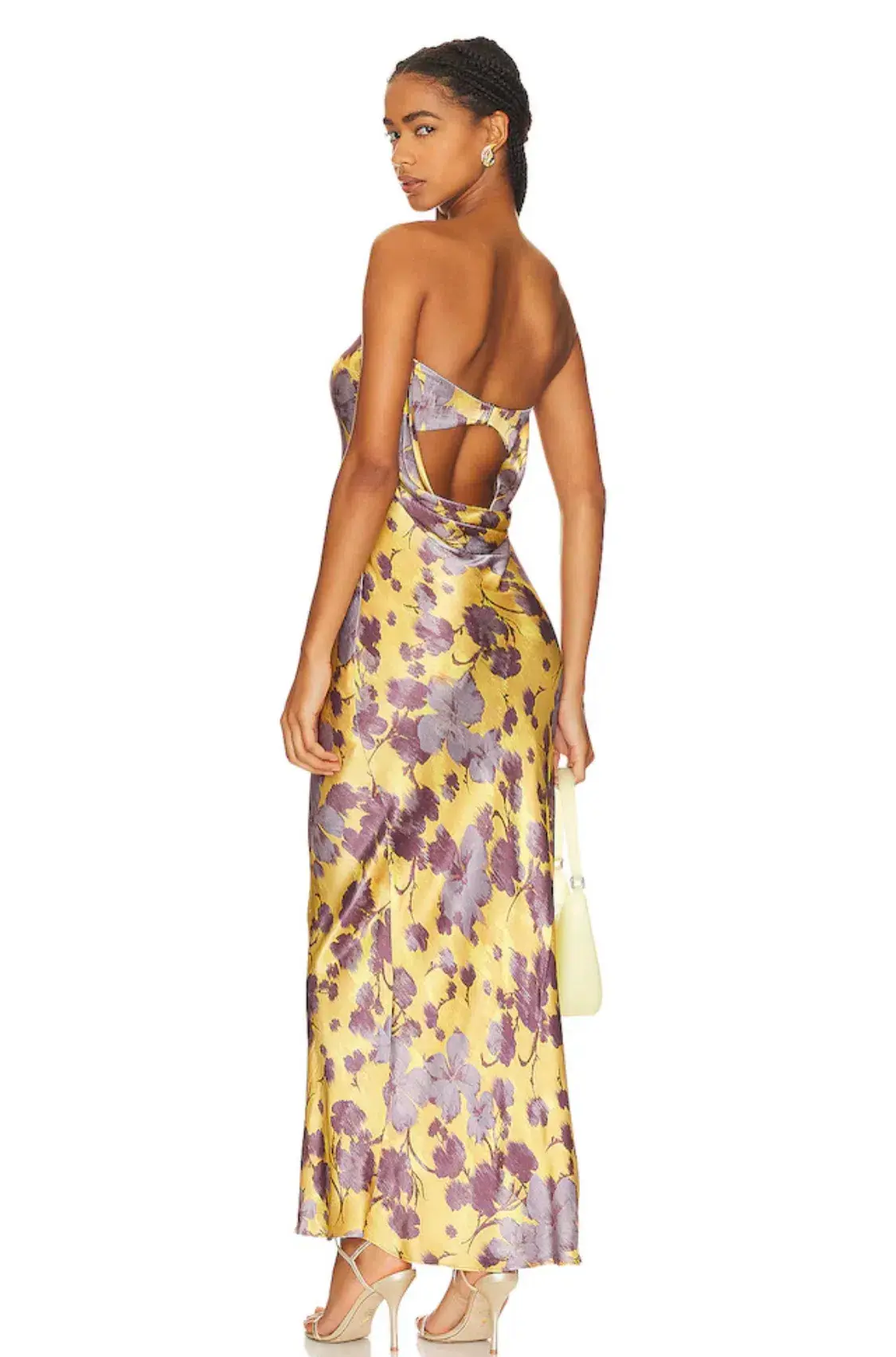 Bec & Bridge Moondance Bias Cut Low Cowl Back Strapless Maxi Dress in Golden Violet Size 12 - Image 3