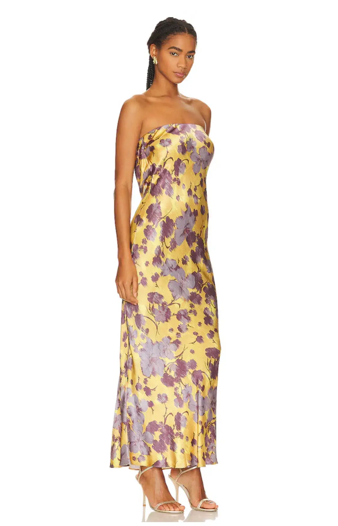Bec & Bridge Moondance Bias Cut Low Cowl Back Strapless Maxi Dress in Golden Violet Size 12 - Image 2