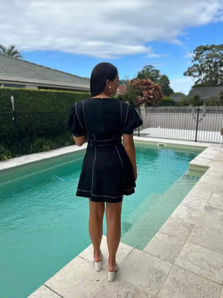 Aje Beacon Structured Mini Dress Black Size 8 - Image 4