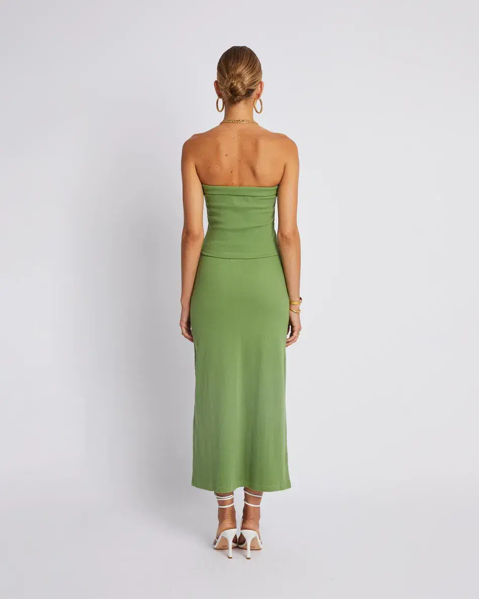Summi Summi Midi Skirt and Tube Top Set Olive Size 8 - Image 3