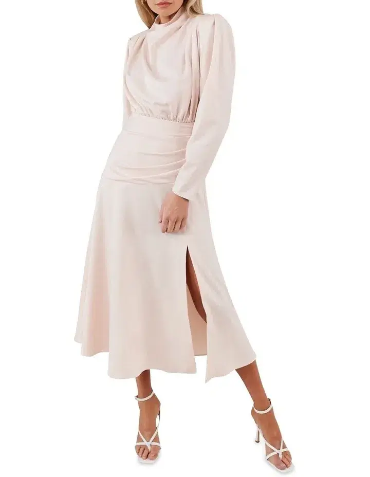 MISHA Simona Midi Dress Blush Size 8/S - Image 1