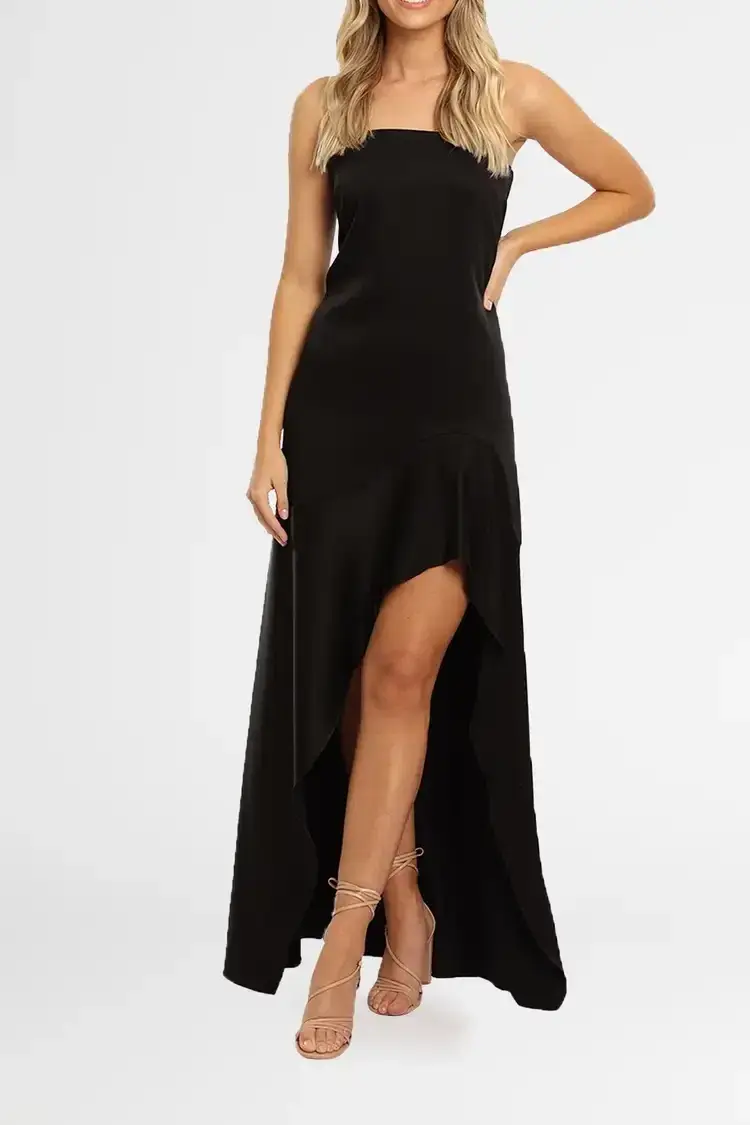 Camilla and Marc Strapless Akane Gown in Black Size 8 for rent on The Volte - main image