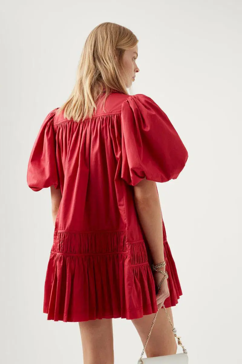 AJE Yvette Smock Mini Dress Red Size 6 - Image 2