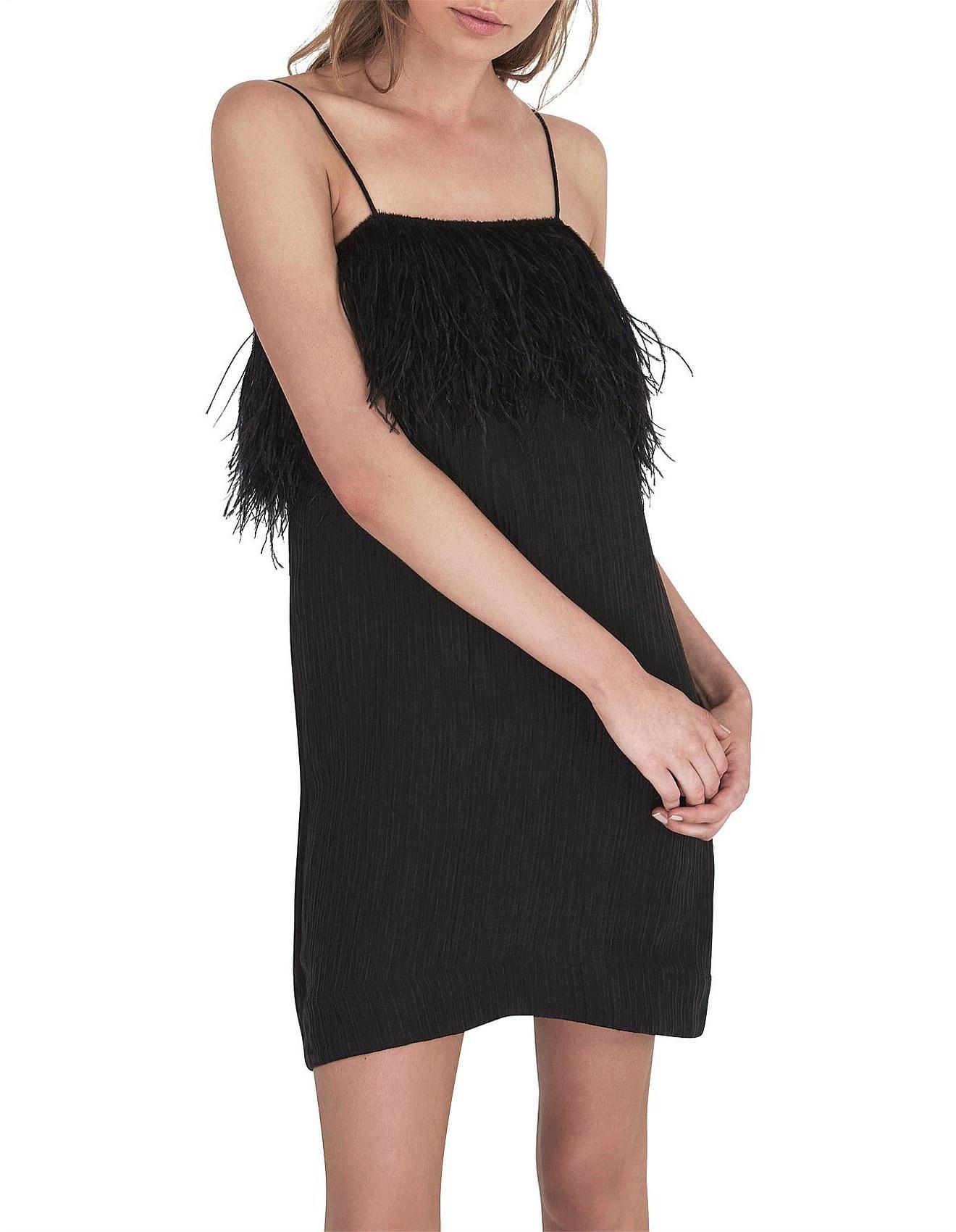Aje Pellew Feather Mini Dress Black Size 8 - Image 2