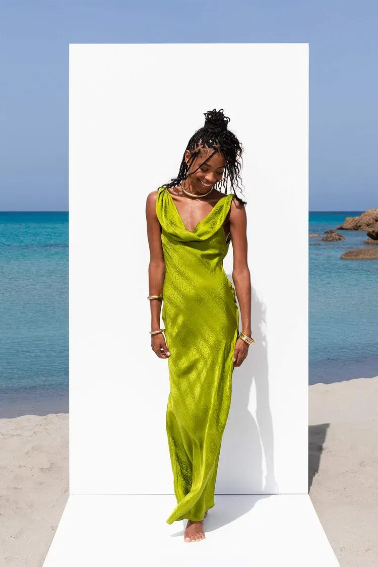 Rat & Boa Navarra Dress Lime Green Size M/AU 10 - Image 1
