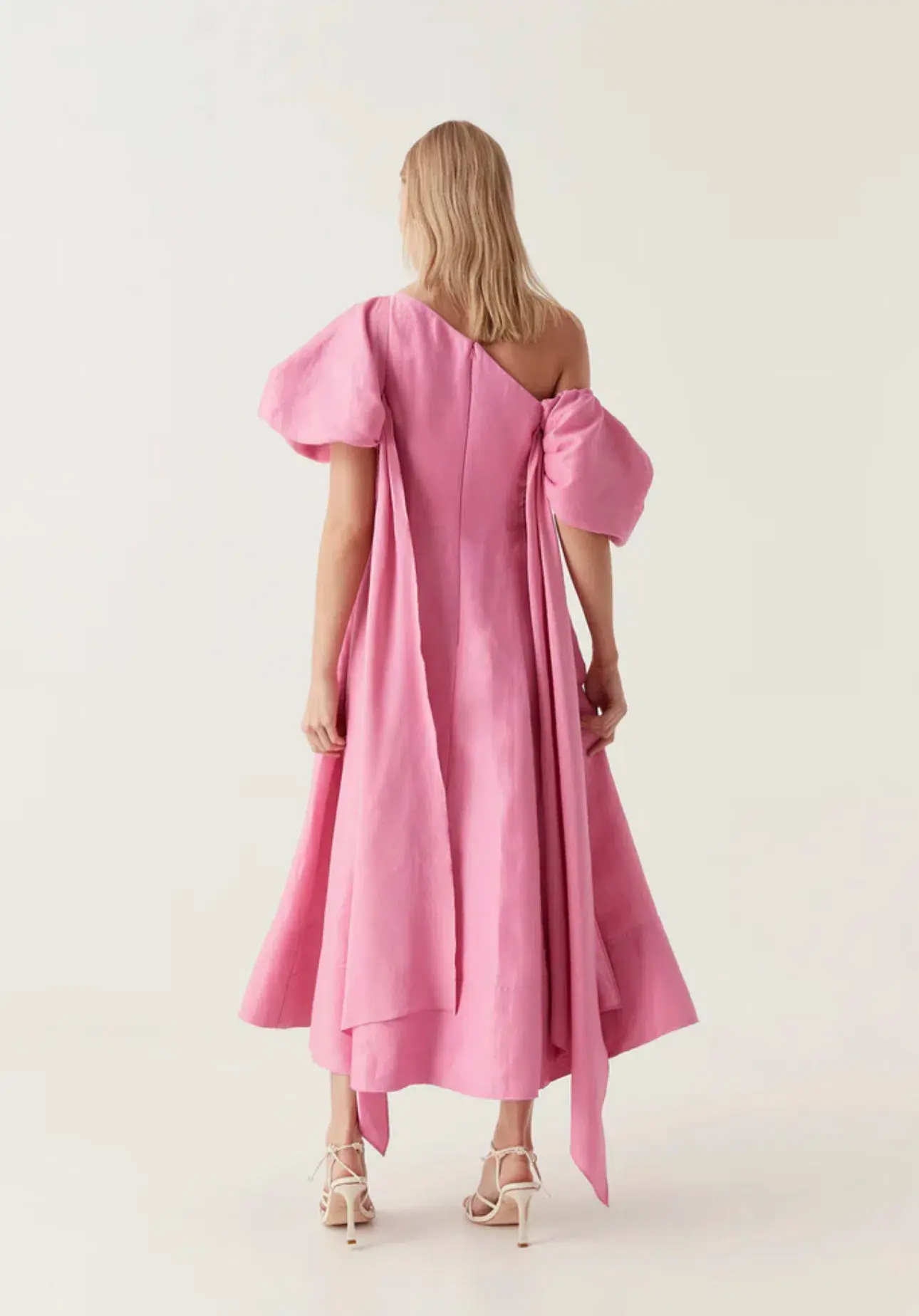 Aje Arista Tulip Sleeve Midi Dress in Cerise Pink Size 12 - Image 3