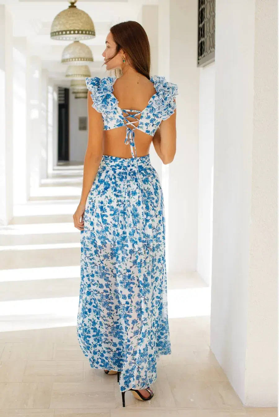 Anne Louise Boutique Skye Maxi Dress Floral Size 14 (Small Fit) - Image 3