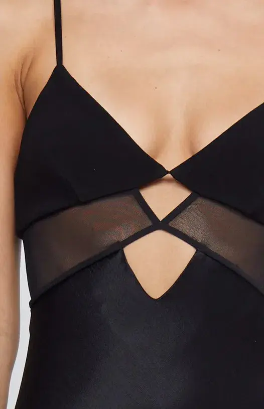 Bec & Bridge Ashton Cut Out Mesh Maxi Dress in Black Size 6 AU for rent on The Volte - main image