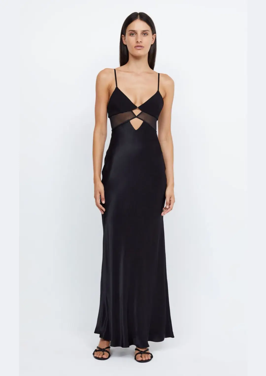 Bec & Bridge Ashton Cut Out Mesh Maxi Dress in Black Size 6 AU for rent on The Volte - main image