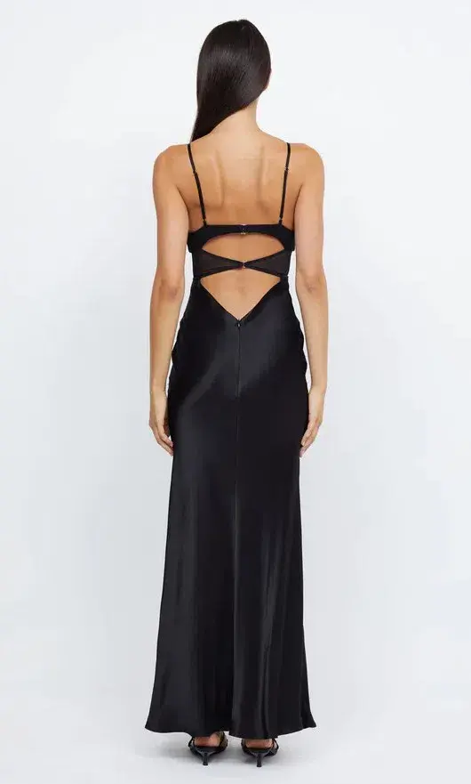 Bec & Bridge Ashton Cut Out Mesh Maxi Dress in Black Size 6 AU - Image 3