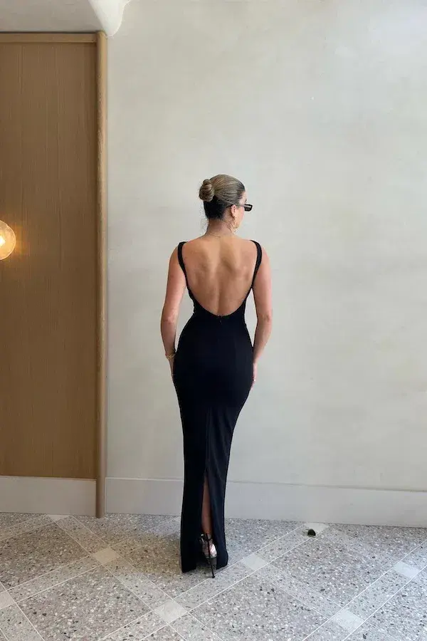 Effie Kats Verona Gown Black Size AU 8 - Image 6