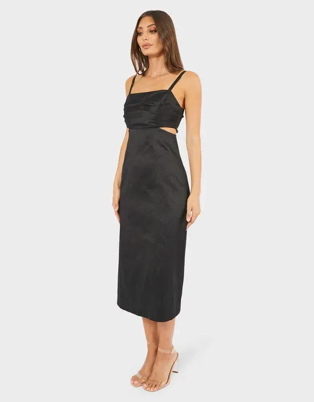 Pilgrim Ingrid Midi Dress Black Size 12 - Image 2