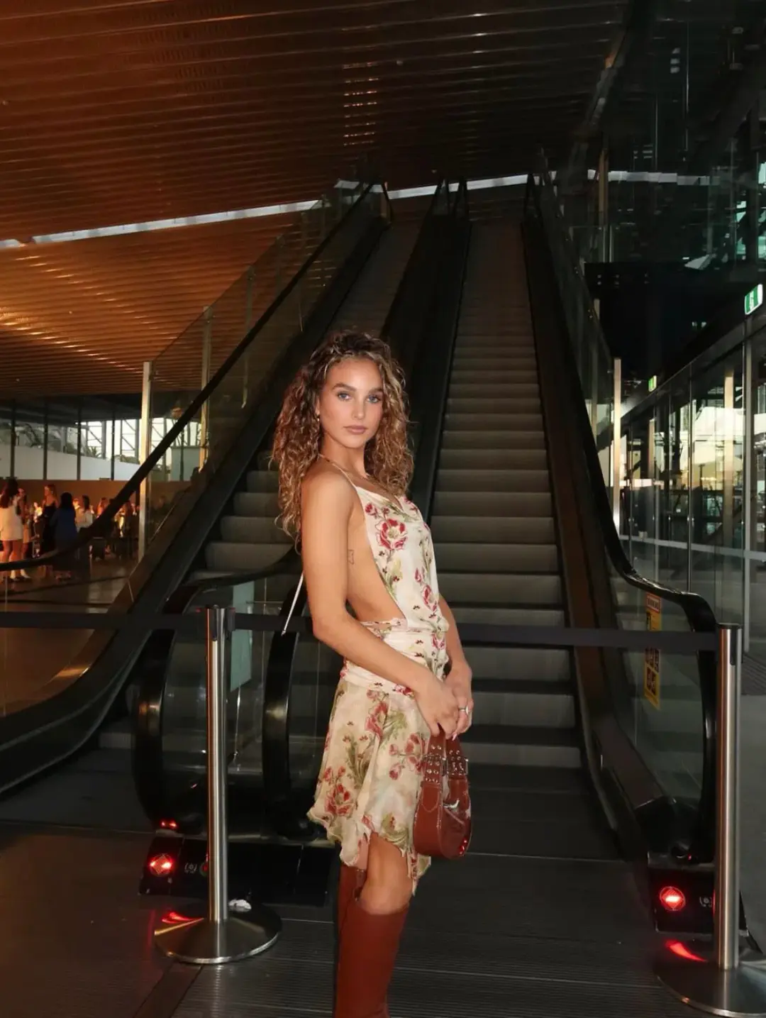 Bec & Bridge Monette Halter Mini Backless Dress In Genevieve Floral Size AU 8 for rent on The Volte - main image