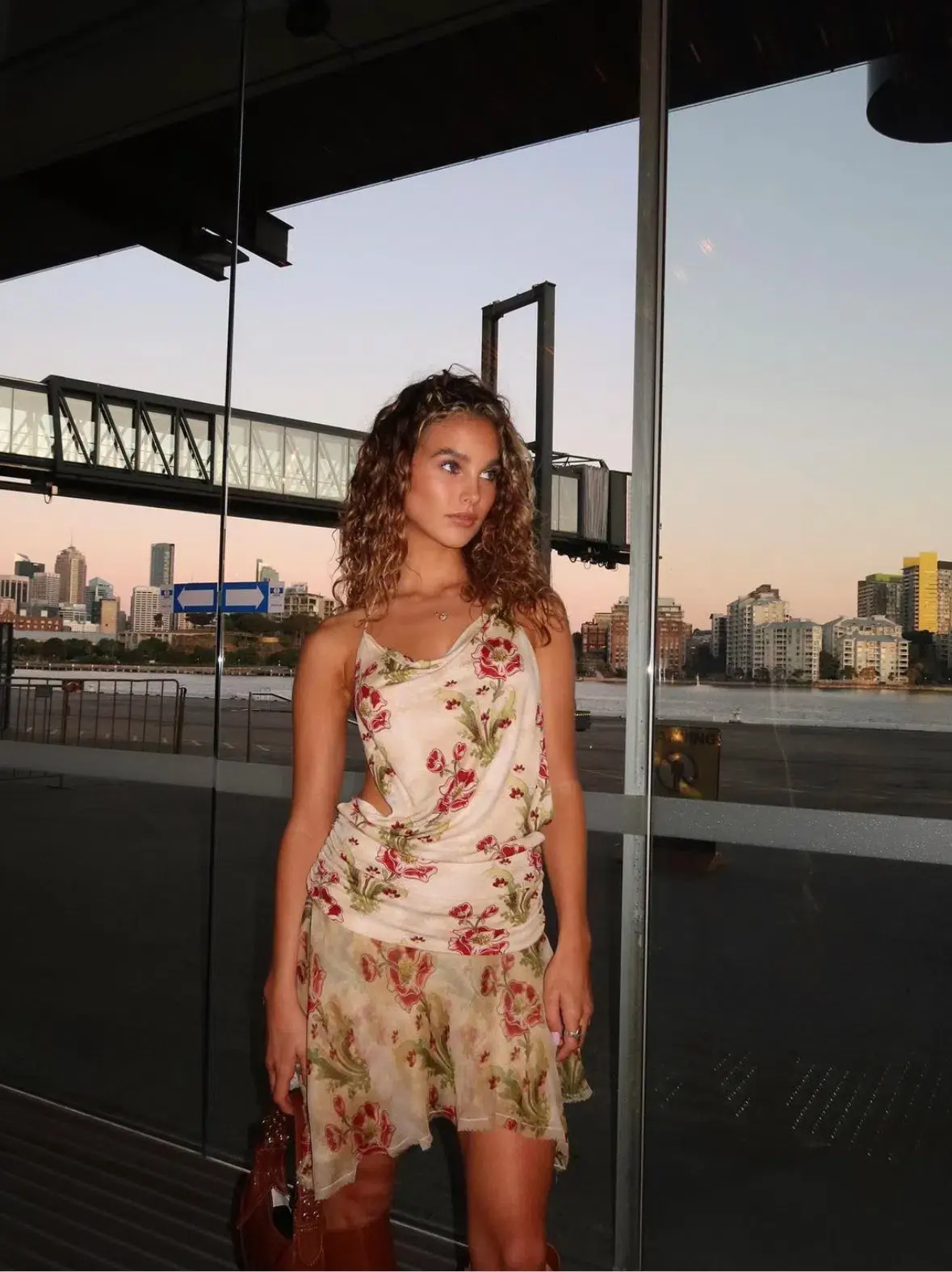 Bec & Bridge Monette Halter Mini Backless Dress In Genevieve Floral Size AU 8 - Image 3