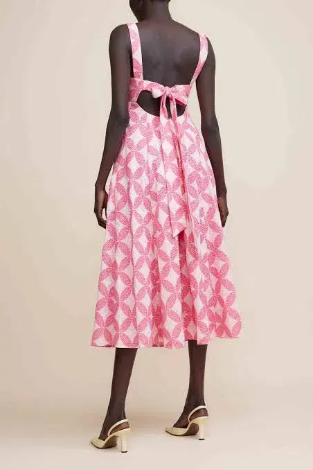 Acler Tate Midi Dress in Pink Mix Size 12 - Image 2