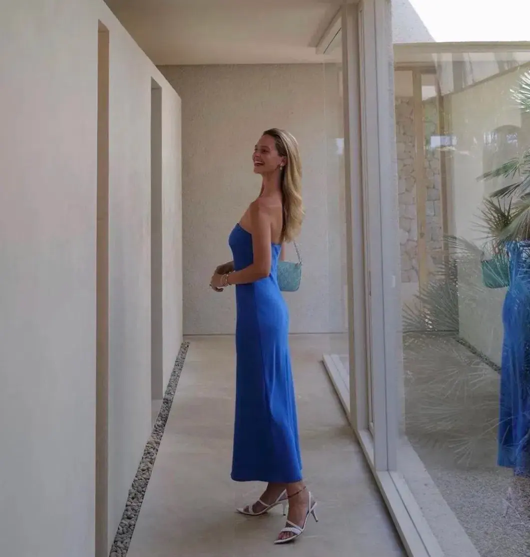Kookai Milan Ivy Slip Midi Dress in Sapphire Size 40 / AU 12 - Image 3