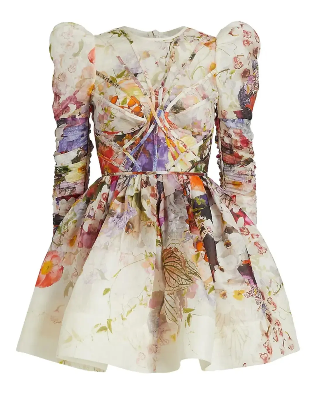 Zimmermann Prima Panelled Mini Dress Floral Size 0 / AU 6 or 8 for rent on The Volte - main image