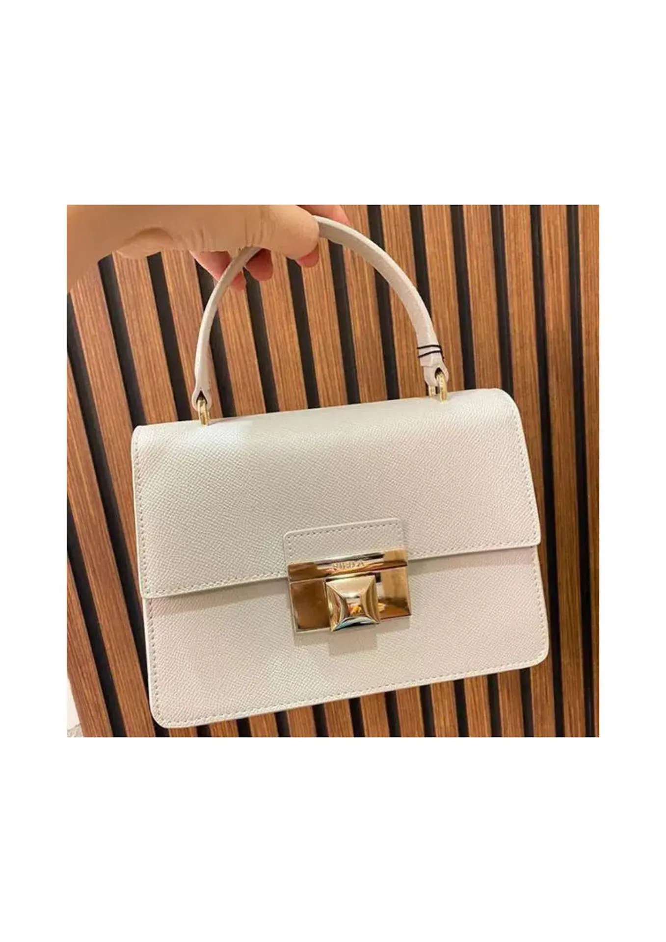 Furla Top Handle Venere Bag in Grey Cream - Image 1
