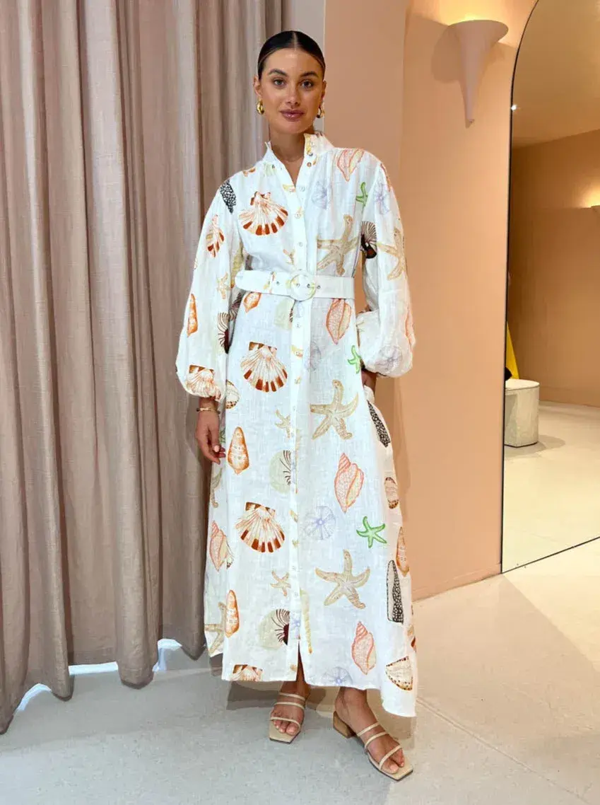 Palm Noosa Noddy Dress in Shells Size 12 - Image 1