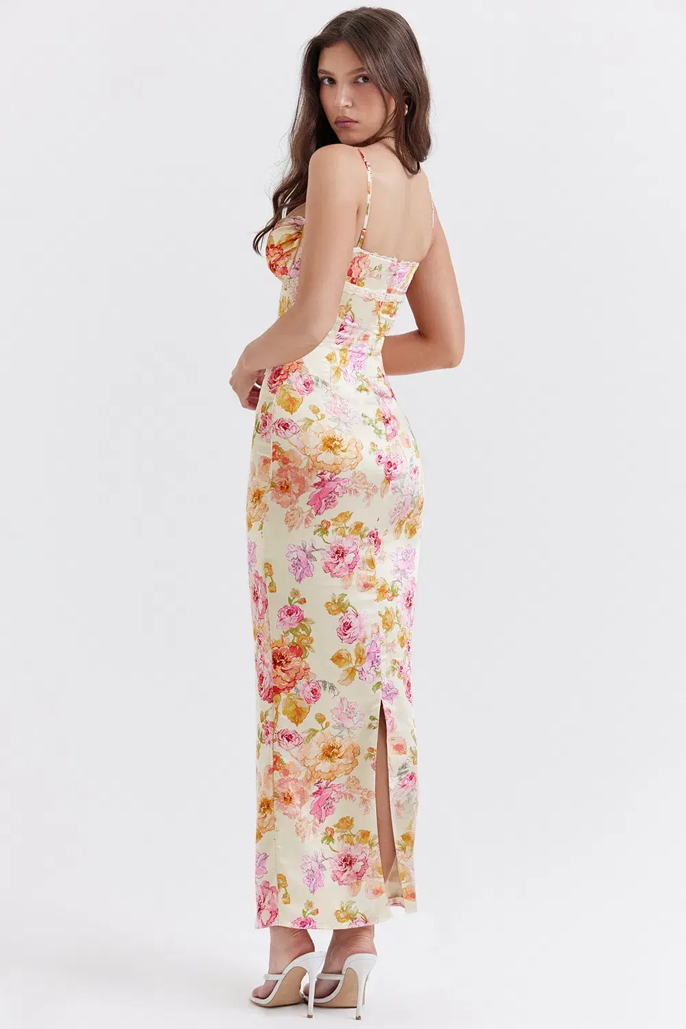 House of CB Josefina Maxi Dress Ivory Floral Size M / AU 10 for rent on The Volte - main image