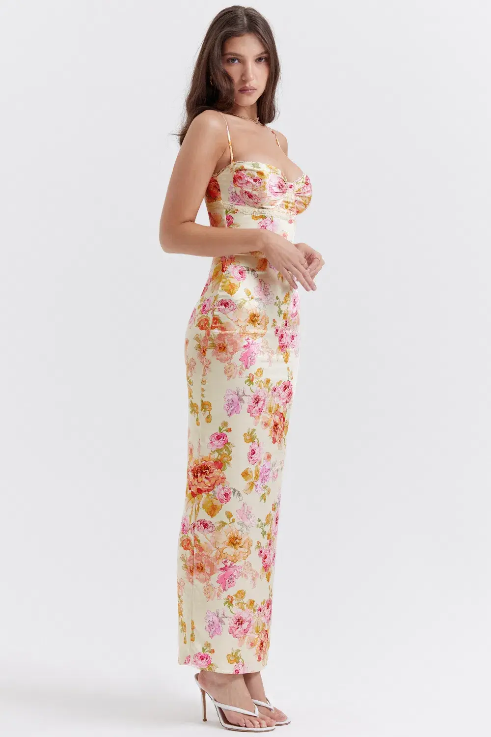 House of CB Josefina Maxi Dress Ivory Floral Size M / AU 10 - Image 2