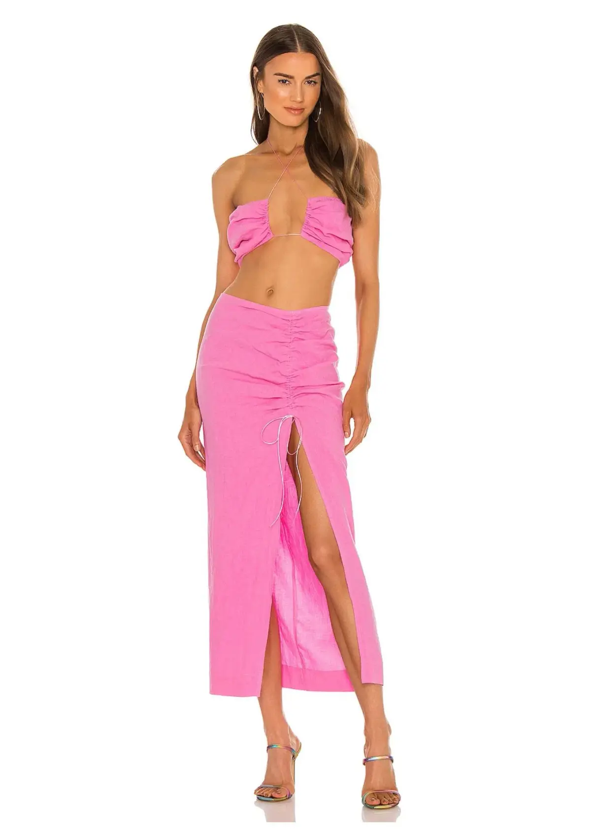 Natalie Rolt Bellini Crop Top and Skirt Set Candy Pink Size 8/10 - Image 1