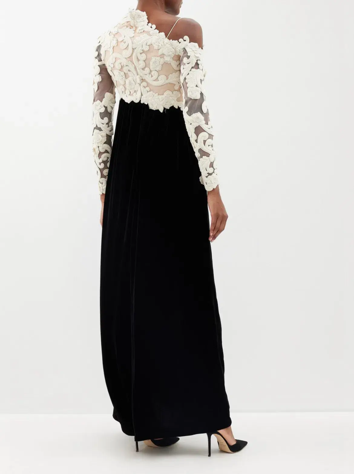 Zimmermann Sensory Velvet Bodice Gown Black/White Size 3 / AU 14 - Image 2