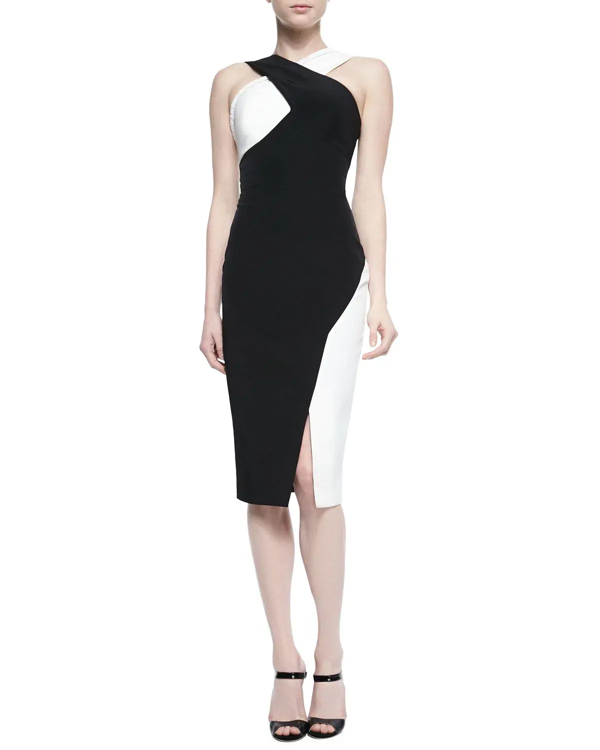 Rachel Gilbert Marique Beaded Colorblock Dress Black/Ivory Size 4/AU 14 - Image 1