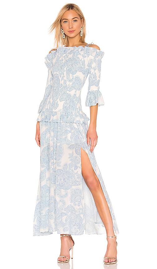 Thurley Golden Hour Dress in Blue bell Multi Size 8 - Image 6