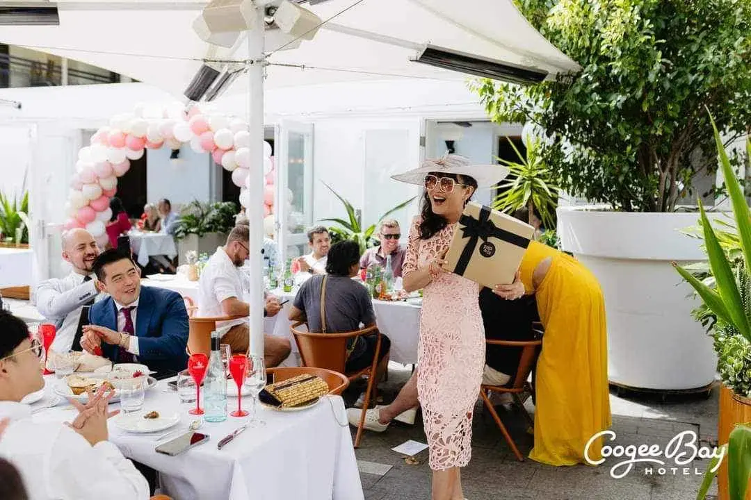 Melbourne Cup Day Best Dress - Thurley Utopia Lace Midi Dress in Seashell Pink with choice of 1 fascinator  - Image 7