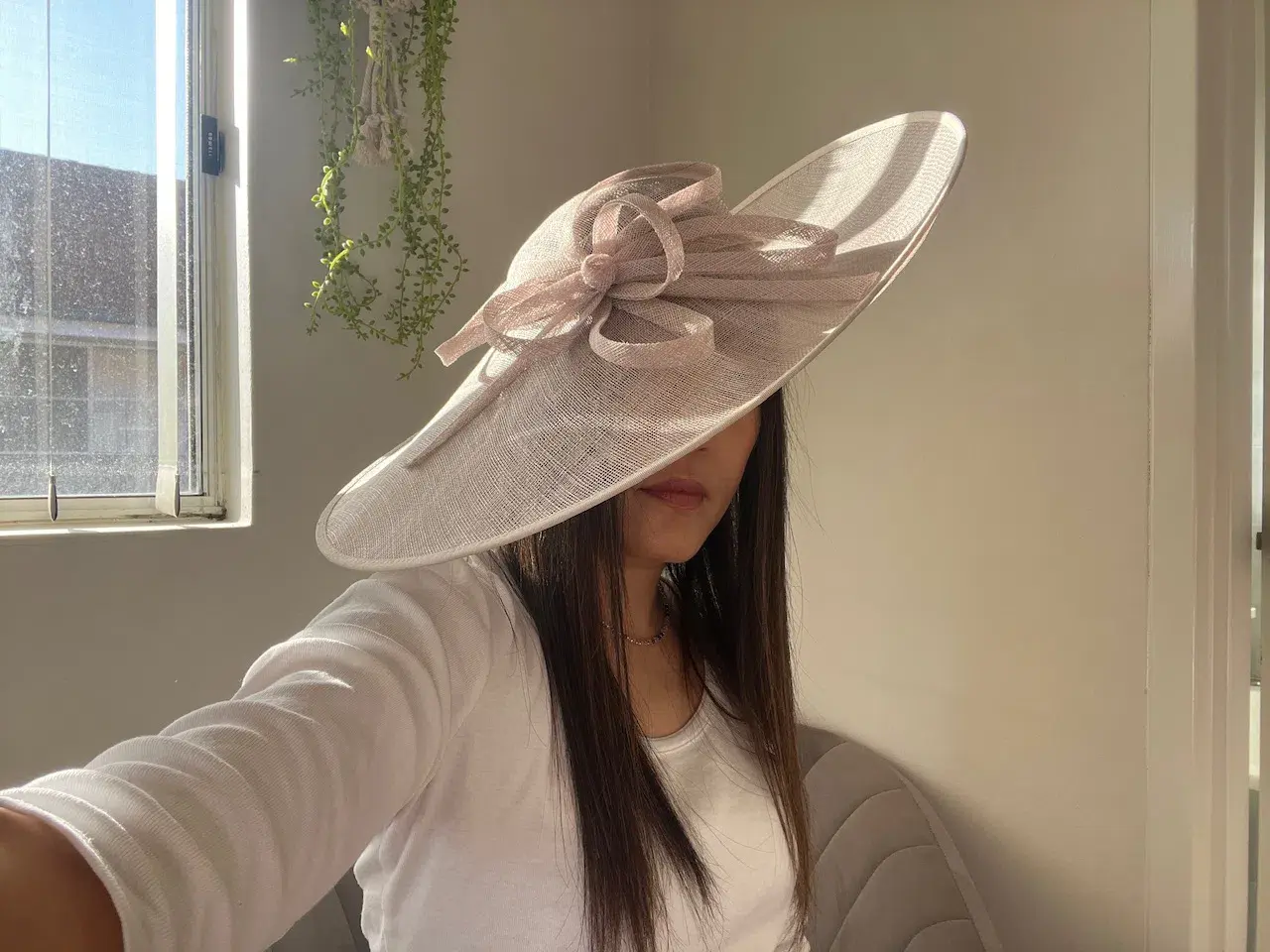 Melbourne Cup Day Best Dress - Thurley Utopia Lace Midi Dress in Seashell Pink with choice of 1 fascinator  - Image 5