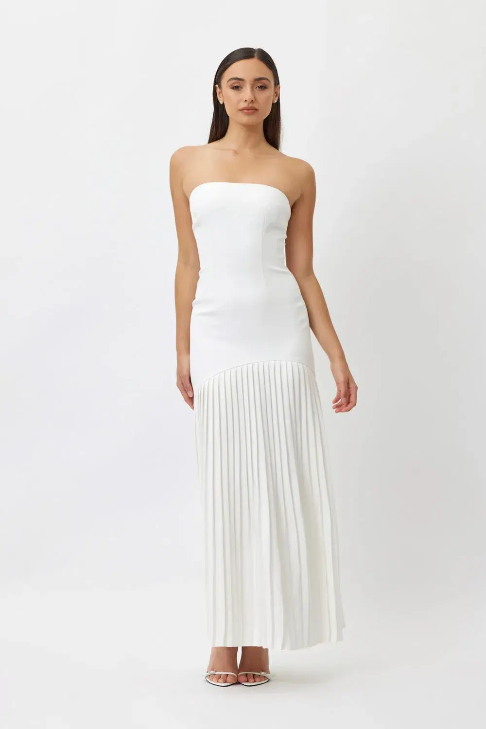 Bianca & Bridgett Mara Pleated Dress White Size 6 - Image 2