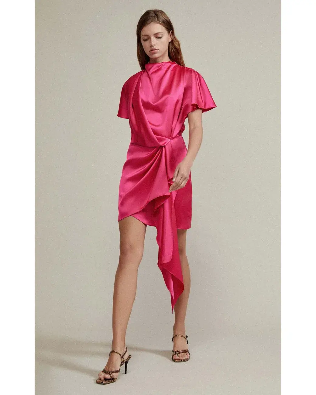 Acler Lochner Mini Dress Fuchsia Size 10 - Image 1