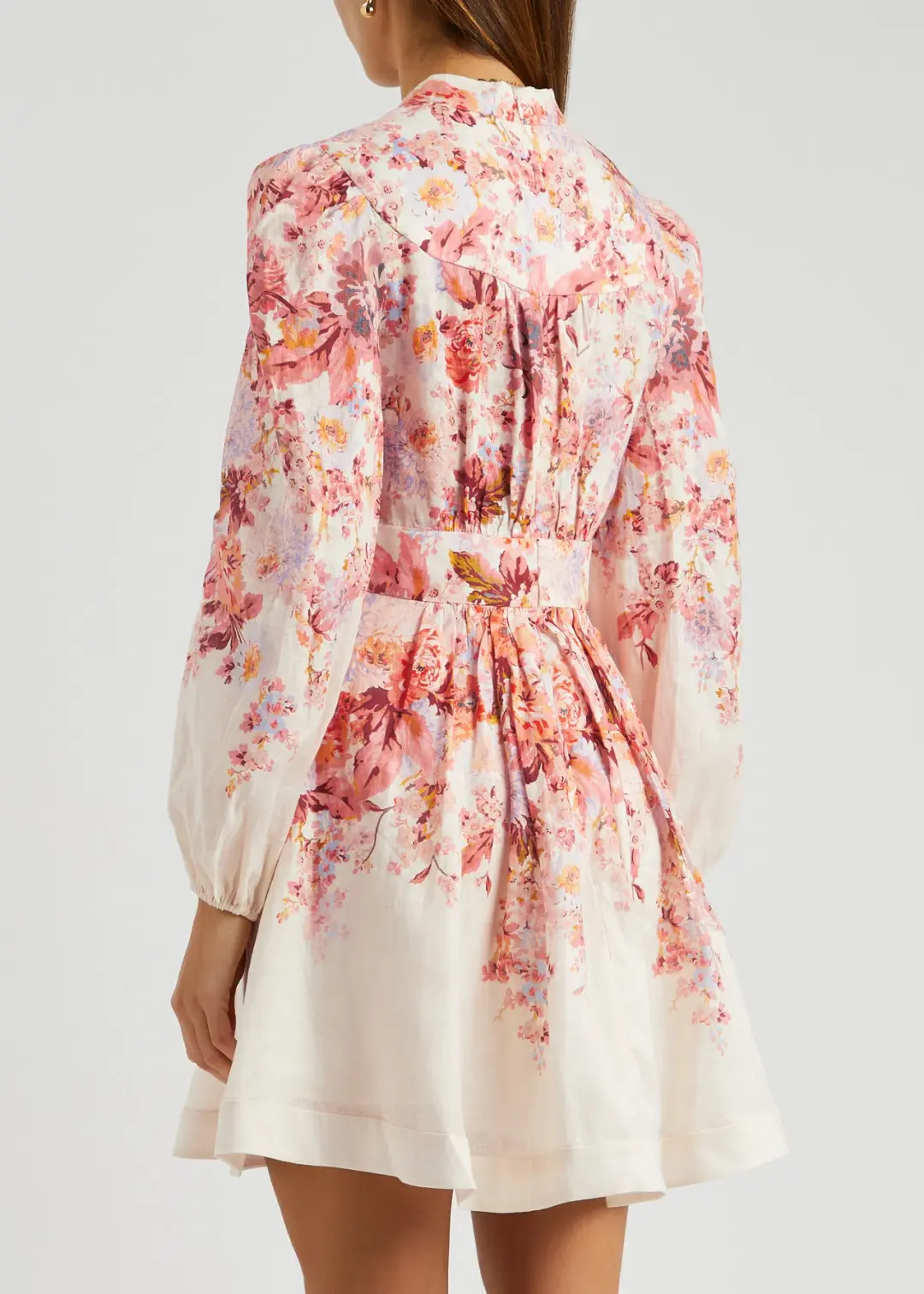 Zimmermann Devi Linen Mini Dress Floral Size 2 / AU 12 for rent on The Volte - main image