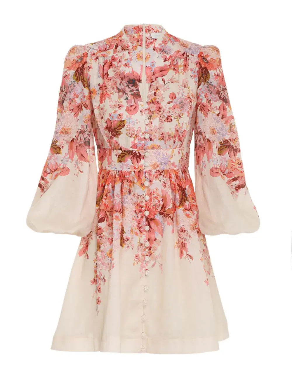 Zimmermann Devi Linen Mini Dress Floral Size 2 / AU 12 for rent on The Volte - main image