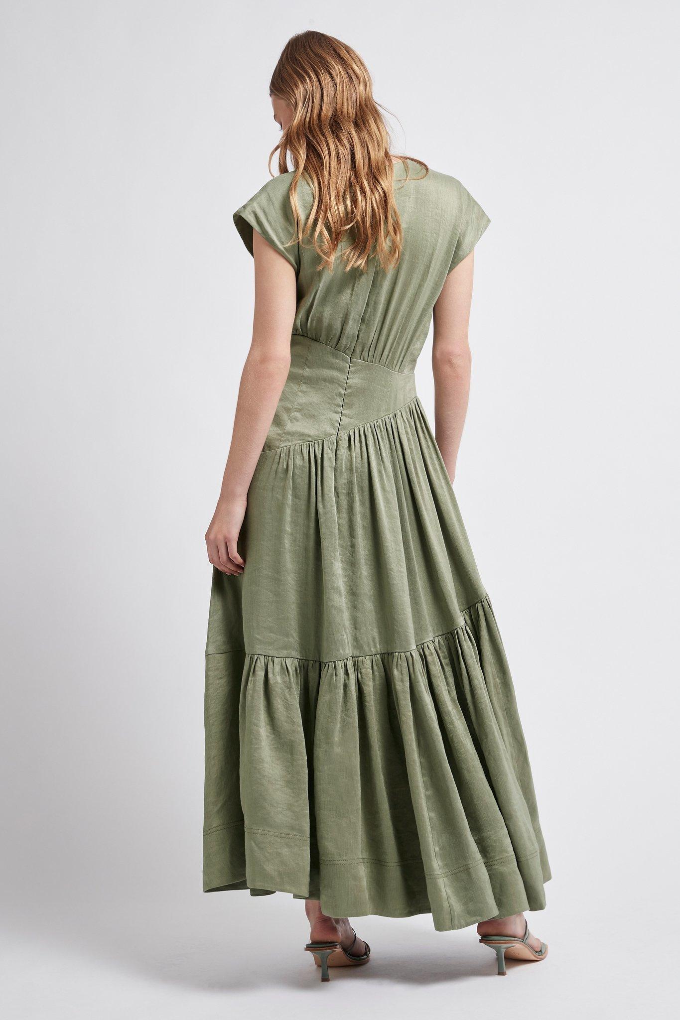 Aje Reflection Dress Green Size 8 - Image 4